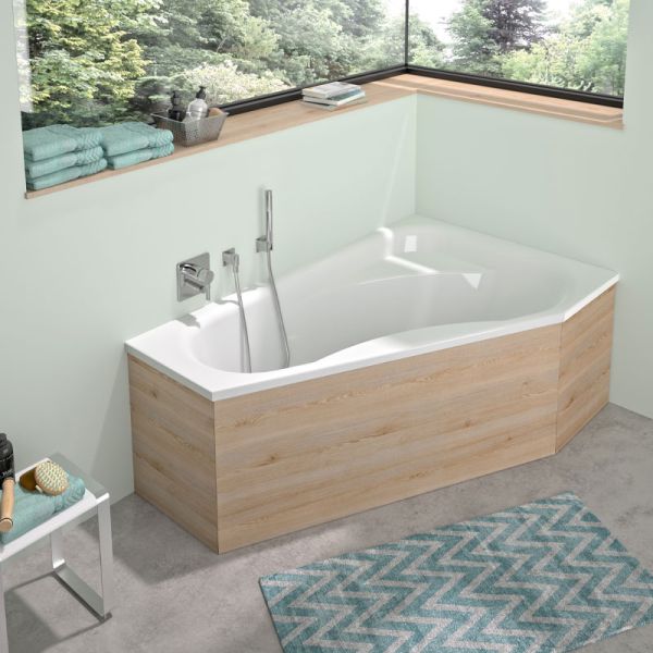 Repabad Tika Raumspar-Badewanne 175 links - Acryl, in Weiß, Ambiente
