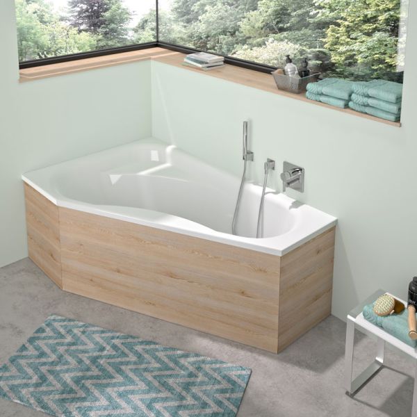 Repabad Tika Raumspar-Badewanne 165 rechts - Acryl, in Weiß, Ambiente