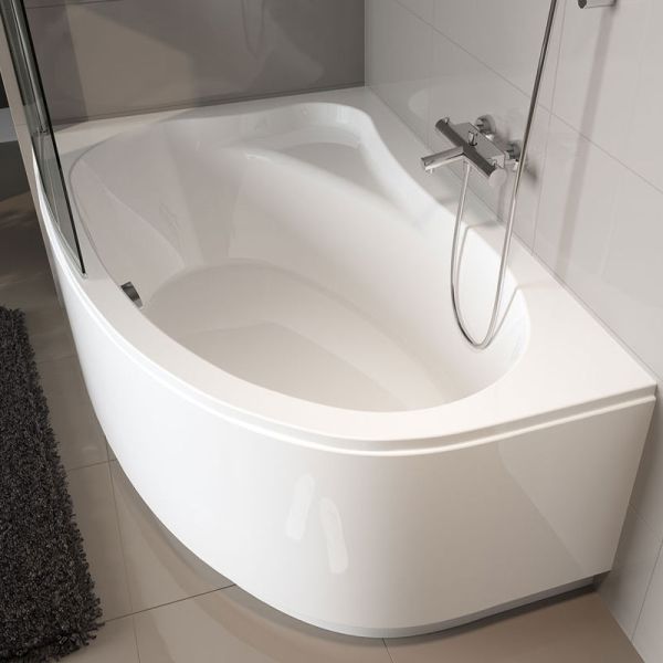 Riho Raumspar-Badewanne Aryl Rechts - 170 x 110 cm, 200 Liter, Weiß
