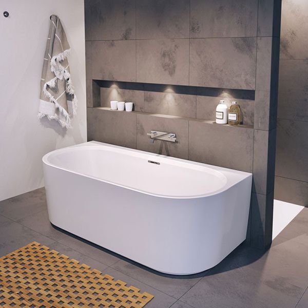 Riho Badewannen Oval-Badewanne Desire Back2Wall mit Sparkle Mood System, Ambient