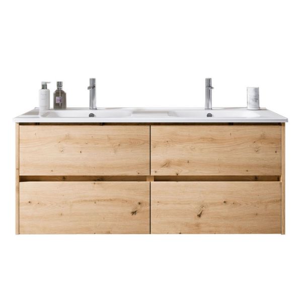 Riho Porto Square Waschtisch mit Unterschrank Set 9 - 121 cm Eiche hell