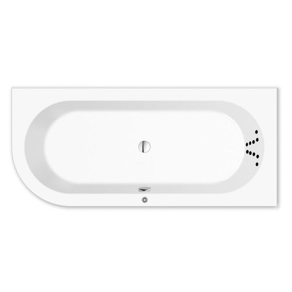 Repabad Livorno 180 x 80 cm, oval links, mit Rückentherapie