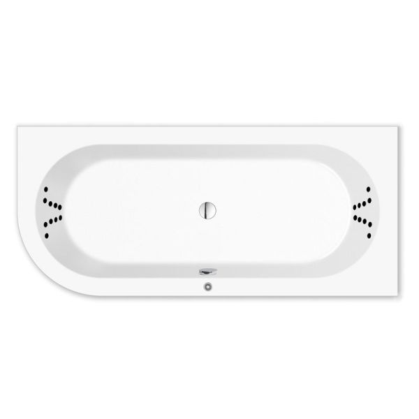 Repabad Livorno 180 x 80 cm, oval links, mit Aquapunktur