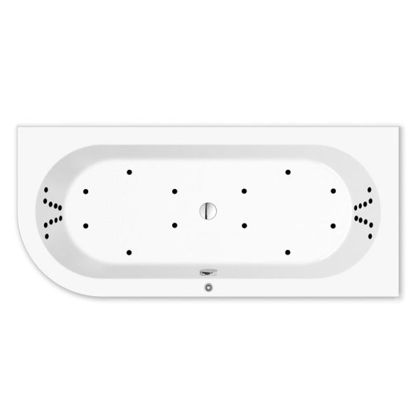 Repabad Livorno 180 x 80 cm, oval links, mit Aqua-Comfort