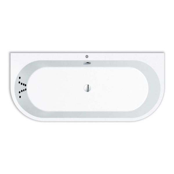 Repabad Livorno 180 x 80 cm oval f Wand, mit Rückentherapie