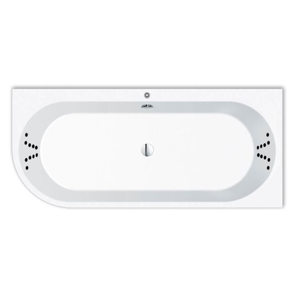 Repabad Livorno 180 x 80 cm, oval F links, mit Aquapunktur