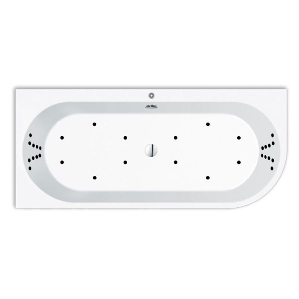 Repabad Livorno 180 x 80 cm, oval F rechts, mit Aqua-Comfort