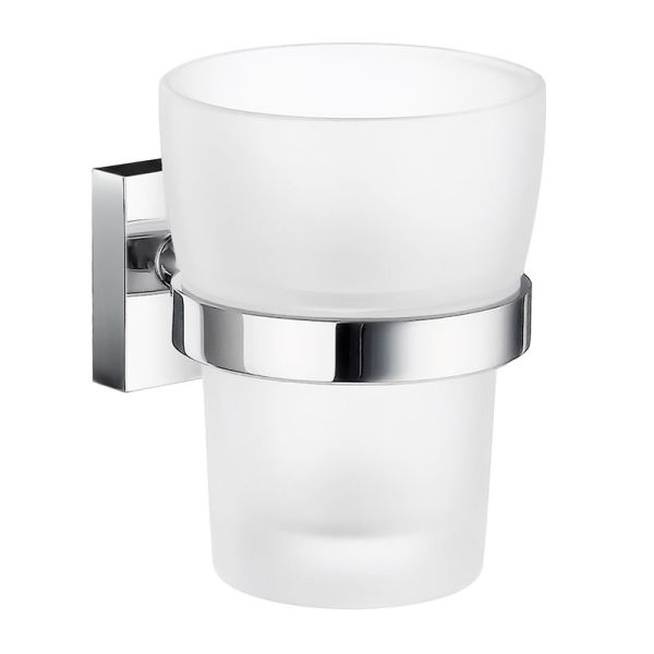 Smedbo HOUSE Zahnputzbecherhalter mit mattem Glas