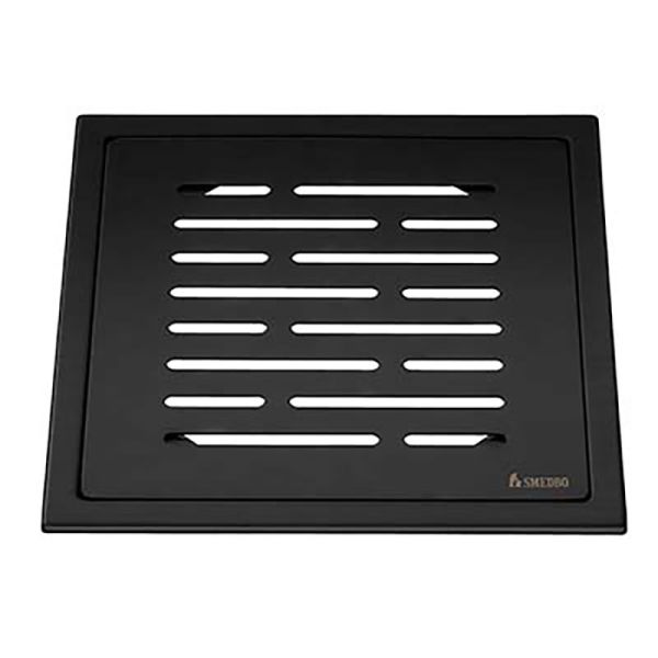Smedbo OUTLINE Ablaufsieb - Linien, Edelstahl Schwarz