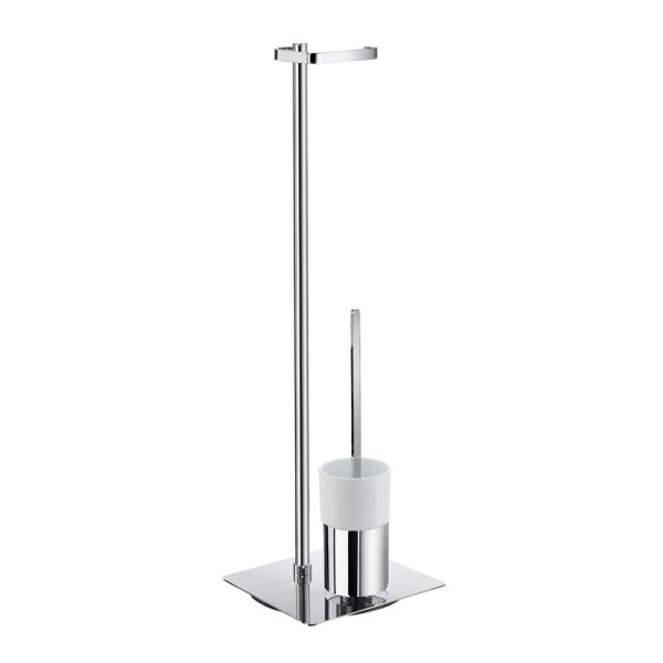 Smedbo OUTLINE Toilettenpapierhalter Standmodell WC-Bürste Verchromt Porzellan