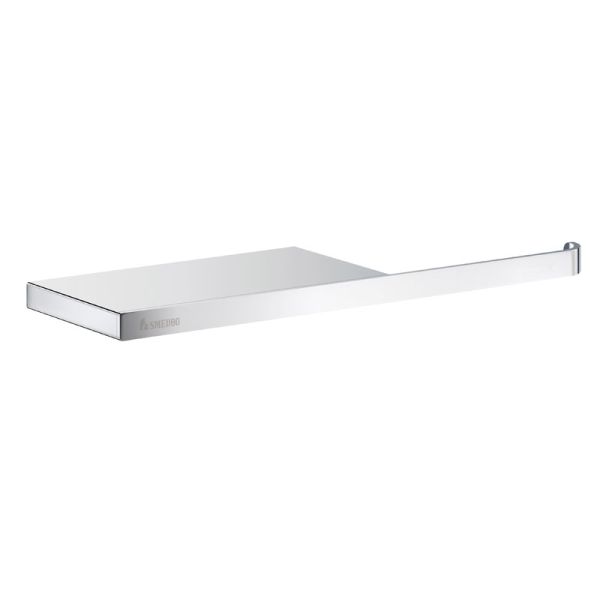 Smedbo OUTLINE Papierrollenhalter mit Ablage, verchromt