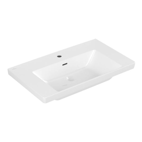 Villeroy und Boch Subway 3.0 Wandwaschtisch - 80 cm, mit Hahnloch, mit Überlauf,