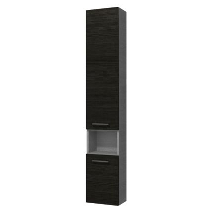 Badea Ergänzungsmöbel Hochschrank - 30 cm, 2 Türen, 1 offenes Fach, Glasböden