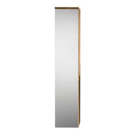 Badea Mittelschrank 25 cm, 1 Tür verspiegelt, 3 Glaseinlegeböden, Abdeckplatte