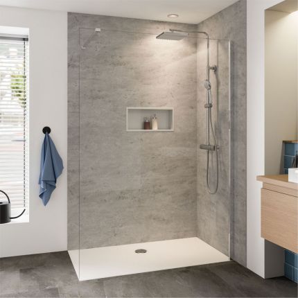Breuer Panorama Walk In Dusche - Duschwand alleinstehend 140 cm