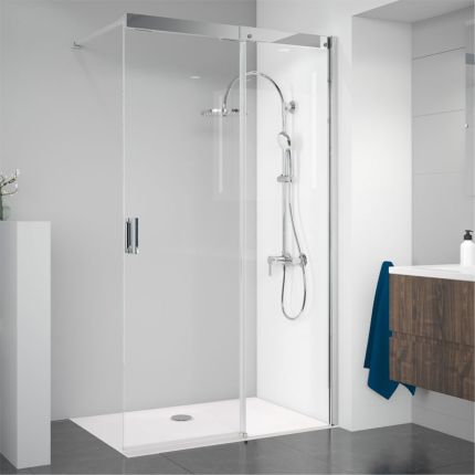 Breuer Panorama Walk In Dusche - 120 cm Schiebetür mit Festteil, Anschlag rechts