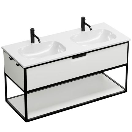 Burgbad Vry Doppelwaschtisch mit Unterschrank - 123 cm
