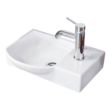 Fackelmann Waschtisch Gäste WC 45 cm Keramik, weiß