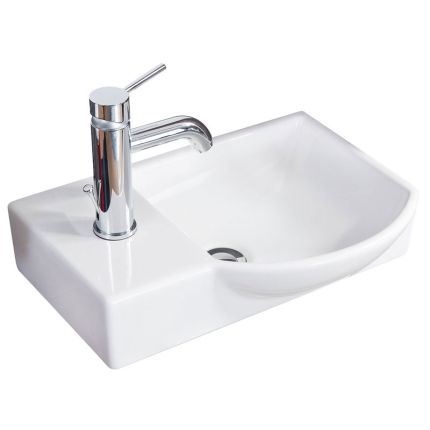 Fackelmann Waschtisch Keramik Gäste WC 45 cm weiß
