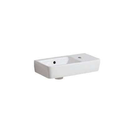 Geberit Renova Compact Waschtisch - Hahnloch, Überlauf, Ablagefläche