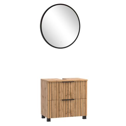 Held Möbel Ashton Badmöbel Set - 60 cm, Flächenspiegel