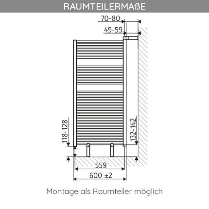 HSK Line Montagesets Raumteiler für Badheizkörper Line