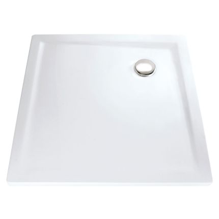 HSK Duschwanne Quadrat-Duschwanne 100x100 - superflach, Marmor-Polymer