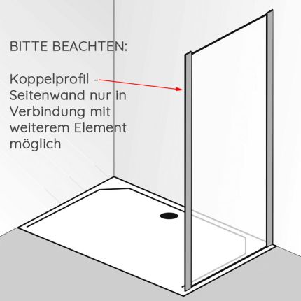 HSK Solida Seitenwand 80 cm Skizze