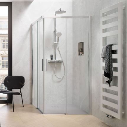HSK Favorit Dusche mit Eckeinstieg - Gleittüren - bodenfrei