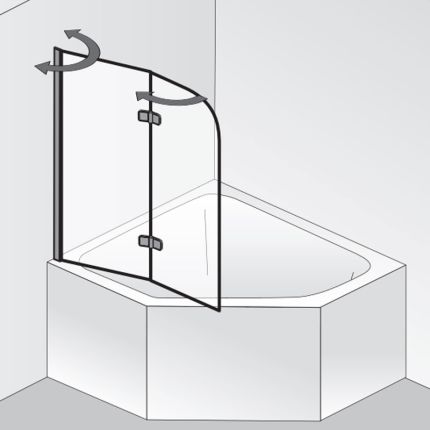 HSK Exklusiv 2.0 Badewannenaufsatz 2 bewegliche Elemente