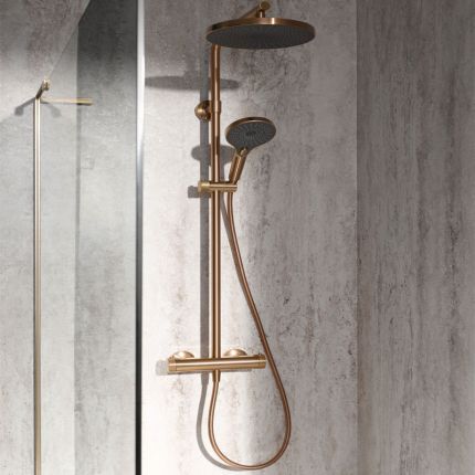 HSK Shower und Co Duschsystem AquaXPro 100 Thermostat Kupfer gebürstet