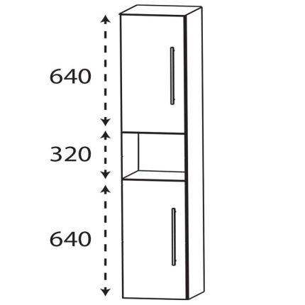Laguna Ergänzungsschrank Hochschrank - 30 cm Skizze