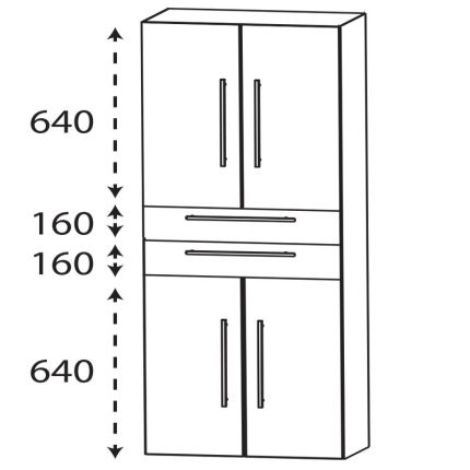 Laguna Ergänzungsschrank Hochschrank - 60 cm Skizze