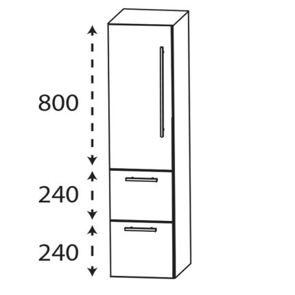Laguna Ergänzungsschrank Mittelschrank - 40 cm Skizze
