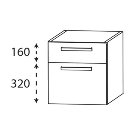 Laguna Platino 2.0 Plattenunterschrank - 90 cm Skizze