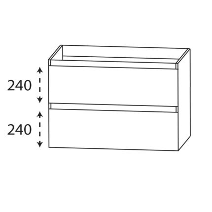 Laguna Reflex Waschtischunterschrank - 90 cm Skizze