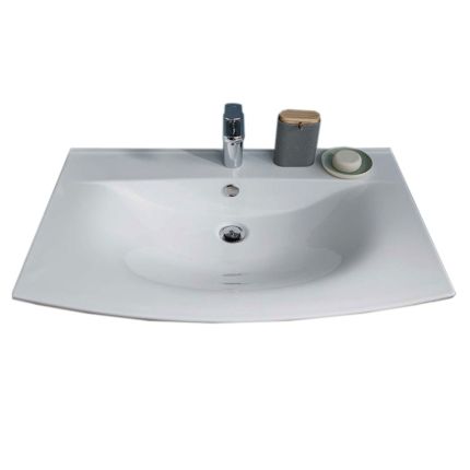 Laguna Kera.Round Möbelwaschtisch - 62 cm, Keramik weiß