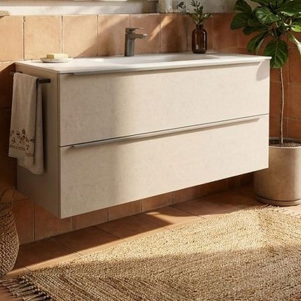 Nobilia Pure Mineralguss-Waschtisch mit Unterschrank Set 121 cm Ambi