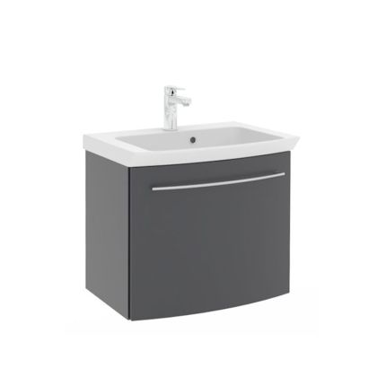 Pelipal Cassca Mineralmarmor-Waschtisch mit Unterschrank 62 cm