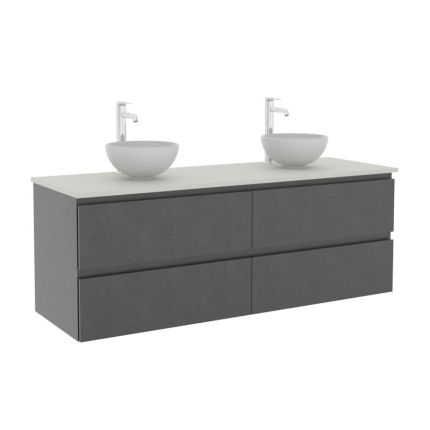 Pelipal PCON Aufsatzbecken mit Waschtischplatte und Unterschrank 152 cm