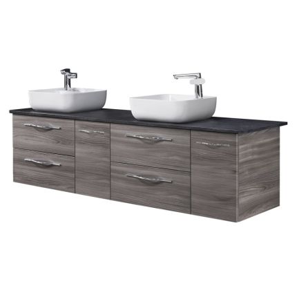Pelipal PCON Aufsatzbecken mit Waschtischplatte und Unterschrank 190 cm