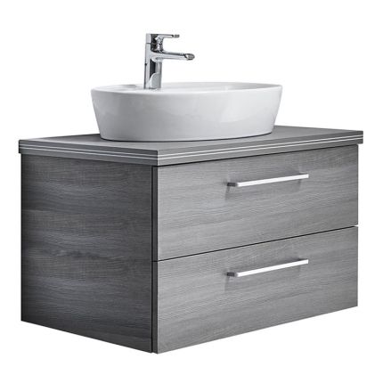 Pelipal PCON Aufsatzbecken mit Waschtischplatte und Unterschrank 92 cm
