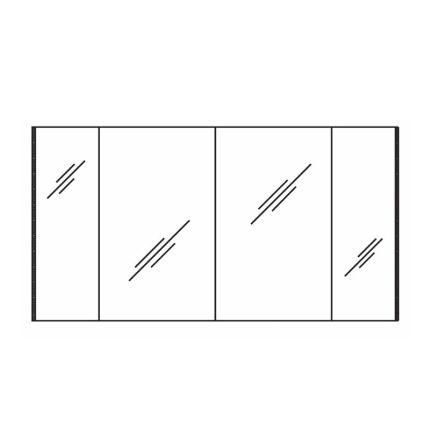 Pelipal PCON Spiegelschrank 132 cm Skizze