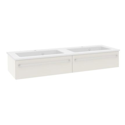 Pelipal PCON Solid Surface Doppelwaschtisch mit Unterschrank 153 cm