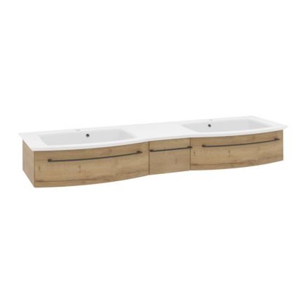 Pelipal PCON Doppelwaschtisch mit Unterschrank 187 cm