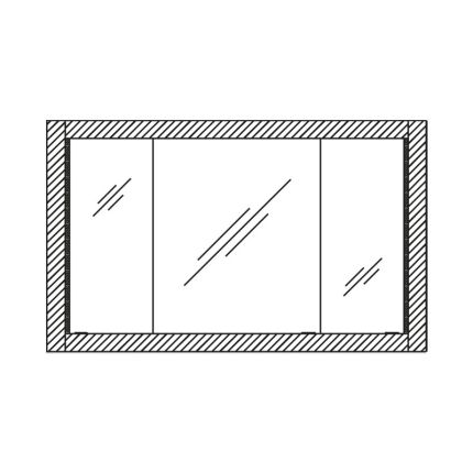 Pelipal PCON Einbauspiegelschrank 137 cm Skizze