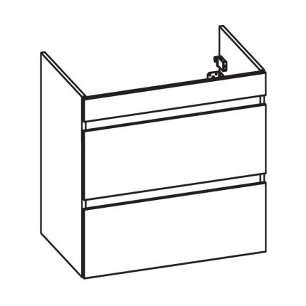 Pelipal PCON Waschtischunterschrank 61,5 cm Skizze