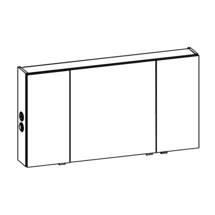 Pelipal Spiegelschrank 130 cm Skizze