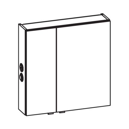 Pelipal Spiegelschrank 70 cm Skizze