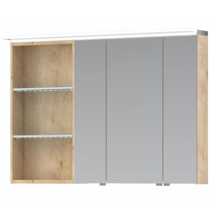 Puris Swing Spiegelschrank mit Regal 140 cm Serie C links